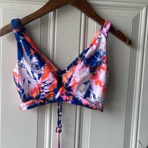Maaji Neon Coral & Blue Swim Top